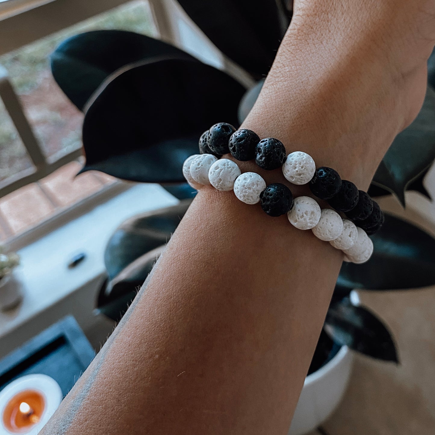 Yin Yang Female Lava Stone set