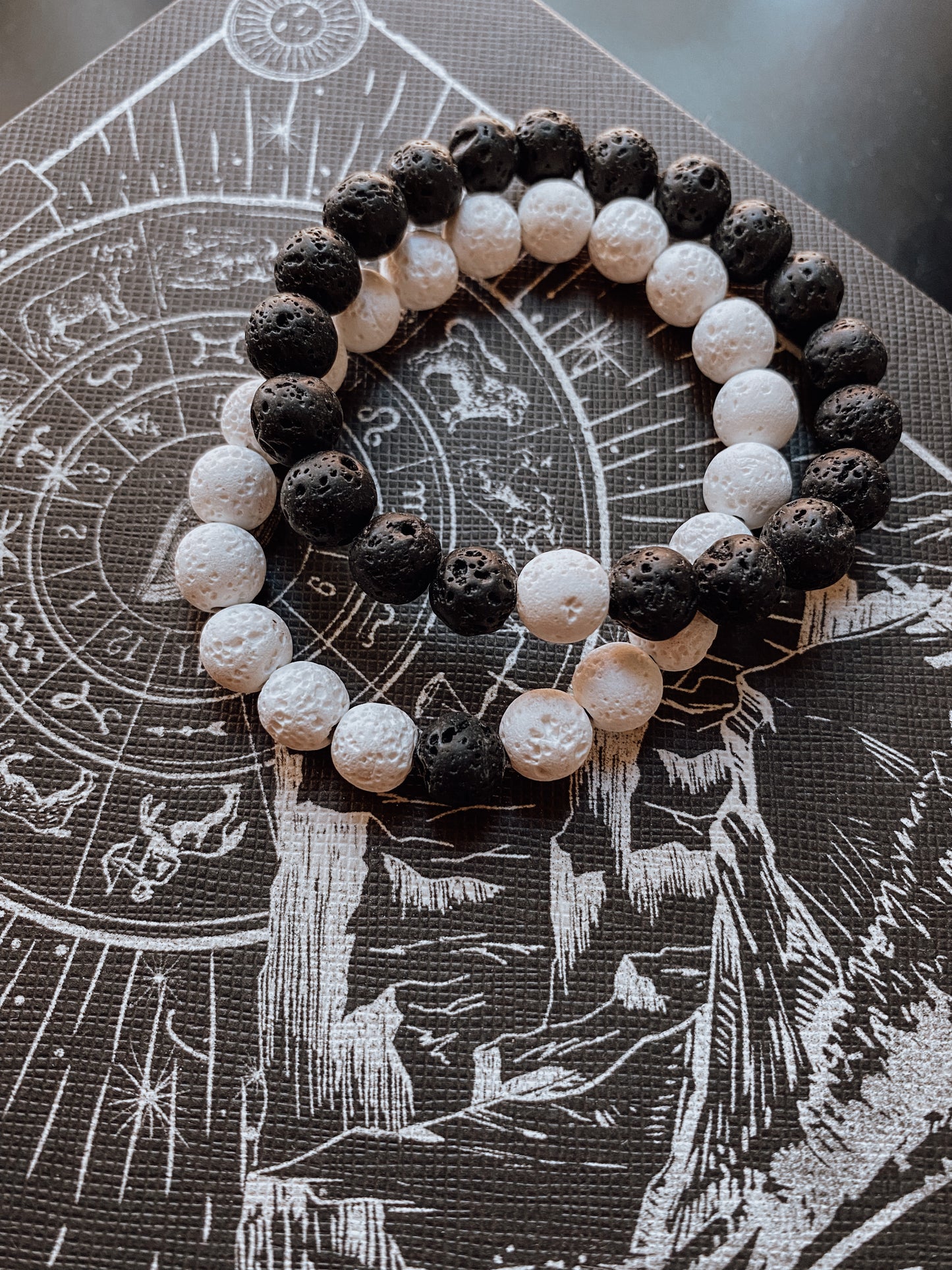Yin Yang Female Lava Stone set